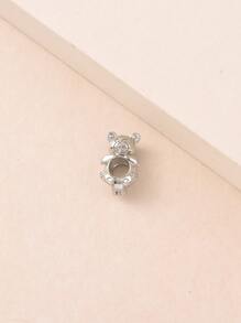 Phụ kiện trang sức tự làm trang trí gấu rỗng - Bạc - Xem 1