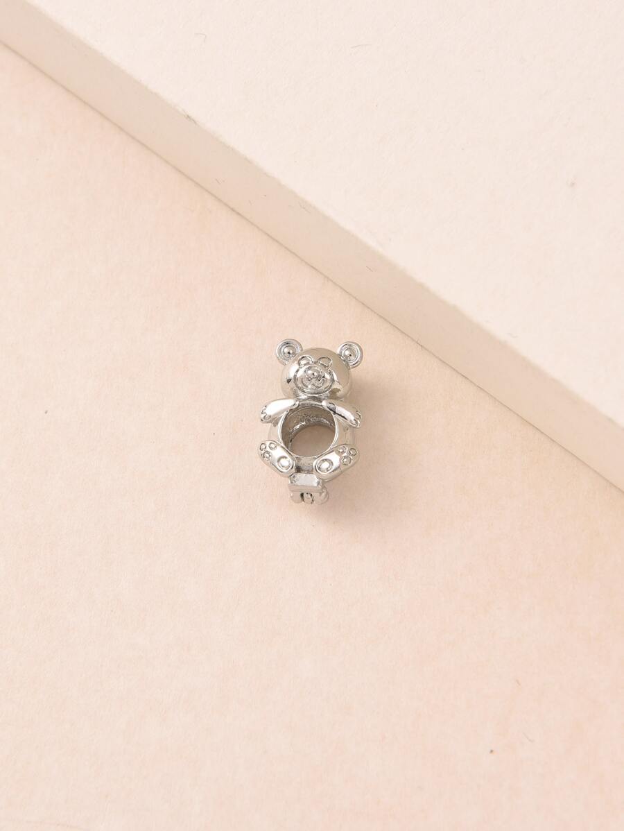 Phụ kiện trang sức tự làm trang trí gấu rỗng - Bạc - Xem 1