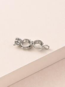 Phụ kiện trang sức tự làm trang trí gấu rỗng - Bạc - Xem 2