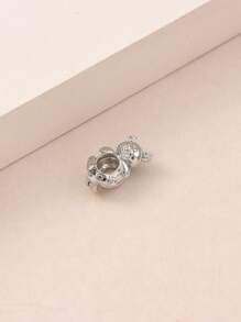 Phụ kiện trang sức tự làm trang trí gấu rỗng - Bạc - Xem 3