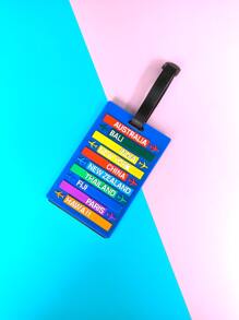 Etiqueta del equipaje con estampado de letra - Multicolor - Ver 1