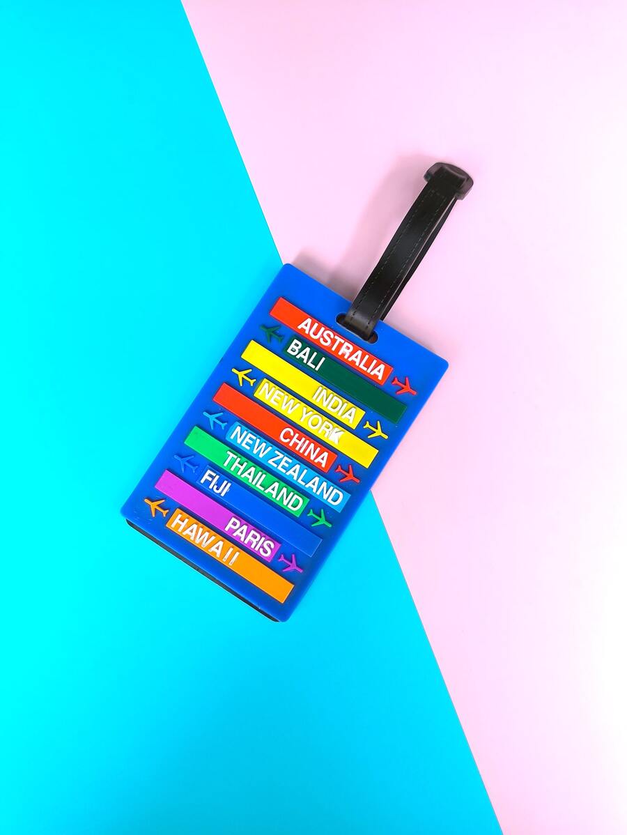 Etiqueta del equipaje con estampado de letra - Multicolor - Ver 1
