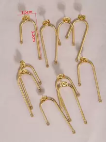 10入組/套球裝飾DIY耳環配件 - 金黃色 - 查看 3