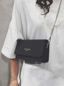 Bolso cuadrado pequeño de alta calidad de moda para mujeres con cadena multicapa, elegante bolso de hombro/cruzado