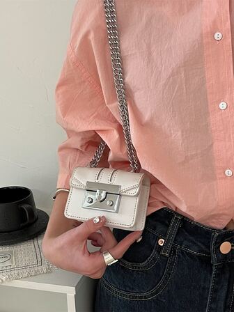 迷你金屬鎖翻蓋鏈條方包