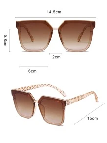 2 piezas/Conjunto Gafas de moda con montura grande de moda para mujeres - Multicolor - Ver 4