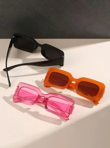 3 件男女通用矩形时尚眼镜，时尚配饰，适合海滩、旅行、夏季、运动、驾驶、节日、户外、优雅、街头服饰、度假、锻炼、派对、钓鱼假期，适合夏季海滩度假、户外、旅行