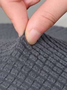 1入組滌綸提花椅墊套餐廳軟墊素色椅套無靠背家具保護套 - 深灰色 - 查看 5