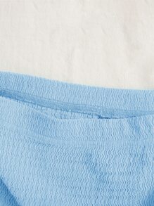 SHEIN EZwear 素色短款背心和包臀半身裙 - 淺藍色 - 查看 3