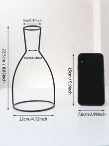 1pc Iron Flower Vase, Creative Black Vase For Flower,Home Decor,Flower Vase,Centerpiece,Table Decor Rama Decoration Rama - Black - View 2