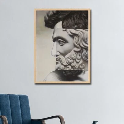 1入組抽像人物圖形無框繪畫現代聚酯牆藝術畫適用於家庭牆壁裝飾