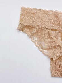 花卉蕾丝扇贝边内裤性感内衣