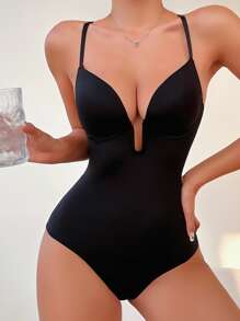 Body fajas unicolor con aro - Negro - Ver 1