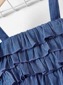 Baby Girl Layered Ruffle Trim Cami Romper