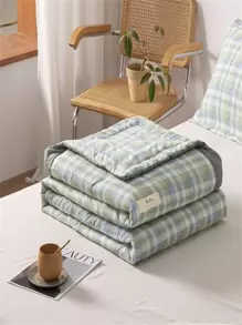 1入組格子圖案被子日式家居布藝床罩