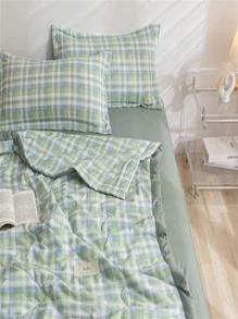 1入組格子圖案被子日式家居布藝床罩