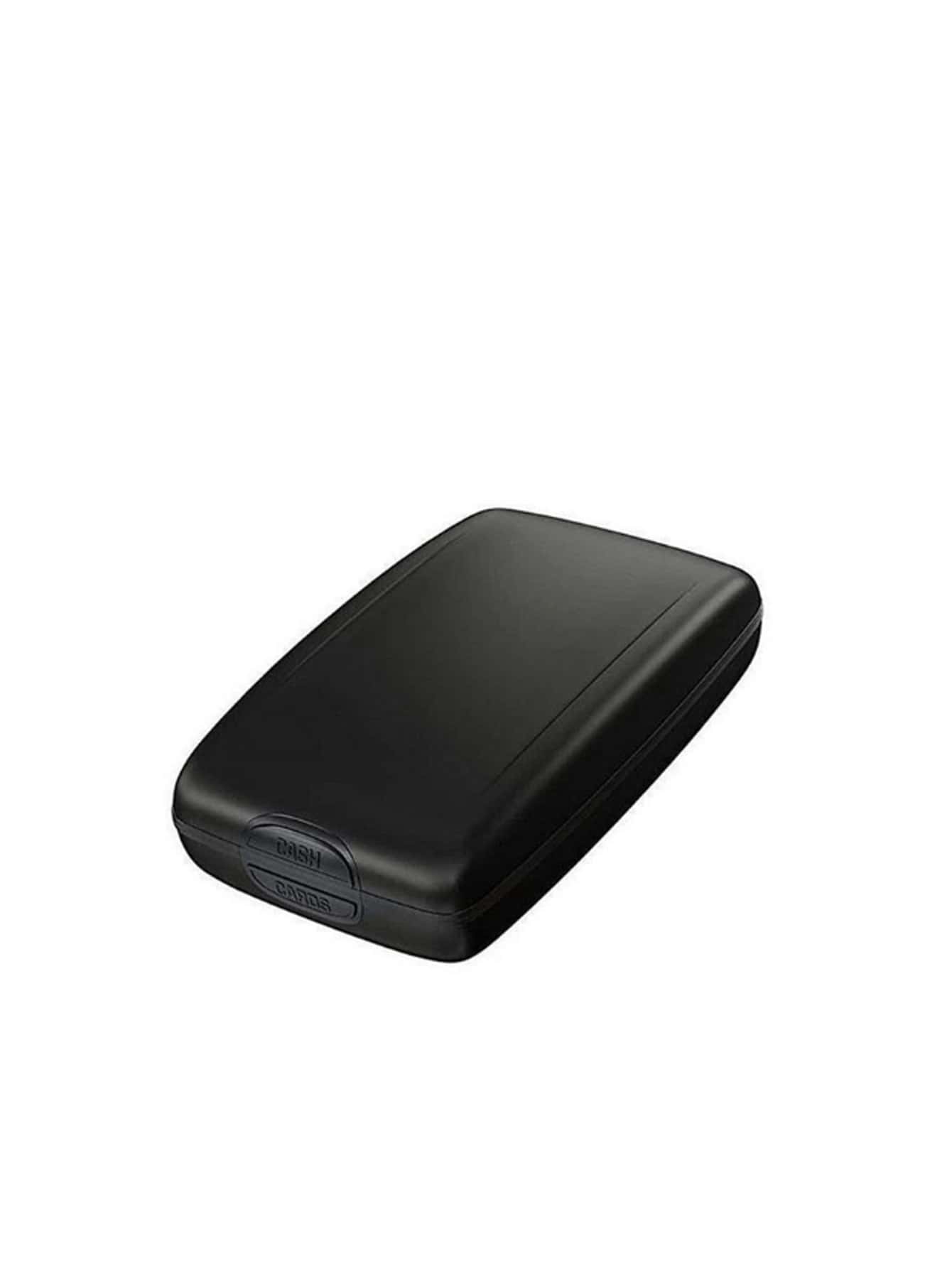 Credit Card Holder Minimalist Aluminium Metal Wallets Pocket Case - Black - View 1