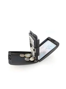 Credit Card Holder Minimalist Aluminium Metal Wallets Pocket Case - Black - View 2