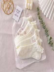 5 đôi vớ mắt cá chân in hoa - Nhiều màu - Xem 3