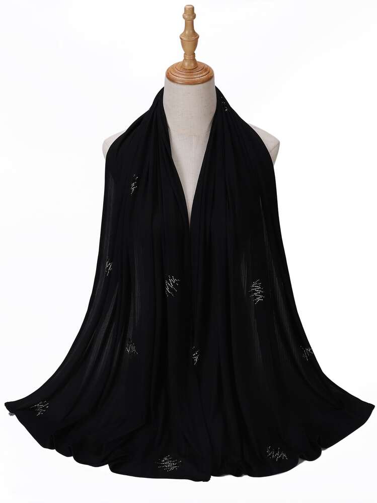 Pañuelo con diseño de diamante de imitación - Negro - Ver 1