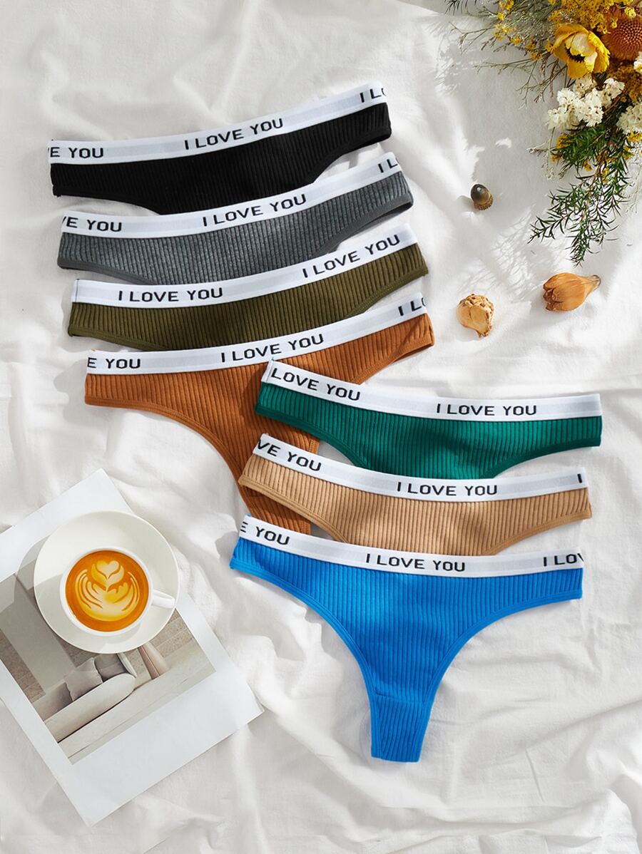 Yoga 7packs Letter Tape Sexy Panties Sports