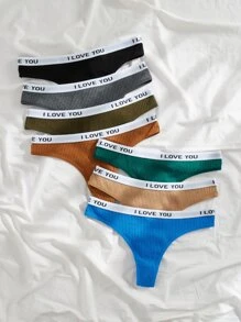 Yoga 7packs Letter Tape Sexy Panties Sports