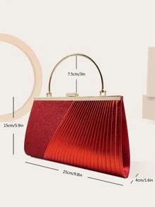 Túi vuông chi tiết xếp li màu đỏ neon SIIZA - Đỏ - Xem 7