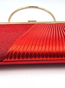 Túi vuông chi tiết xếp li màu đỏ neon SIIZA - Đỏ - Xem 8