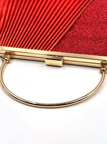 Túi vuông chi tiết xếp li màu đỏ neon SIIZA - Đỏ - Xem 10