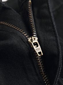 Manfinity Homme 男士棉側翻蓋口袋牛仔短褲