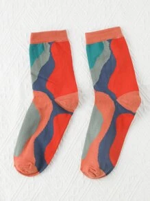Color Block Crew Socks - Multicolor - View 4