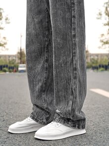 Manfinity Men Slant Pocket Loose Fit Jeans - Dark Grey - View 8