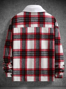 Manfinity Homme Men Plaid Print Flap Pocket Jacket Without Jumper - Multicolor - View 2