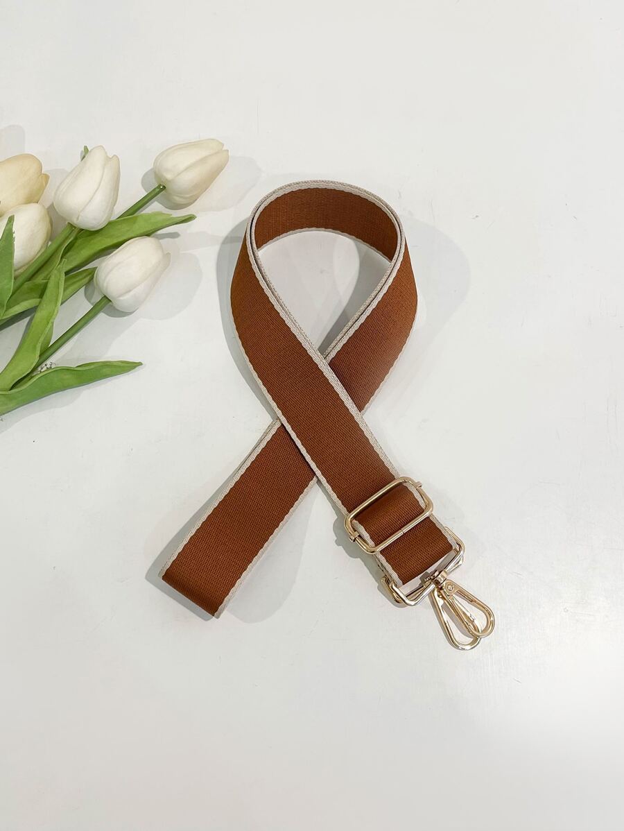包帶 手提包 女式單肩斜背包 斜背包 肩帶包配件 純色寬 - 棕色 - 查看 1