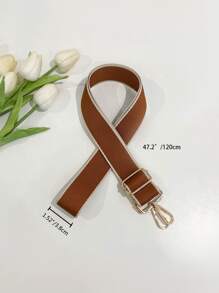 包帶 手提包 女式單肩斜背包 斜背包 肩帶包配件 純色寬 - 棕色 - 查看 3