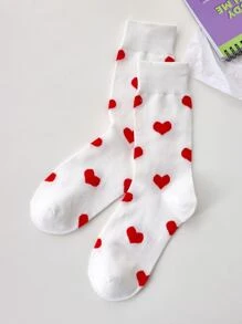 Heart Pattern Crew Socks - Multicolor - View 2