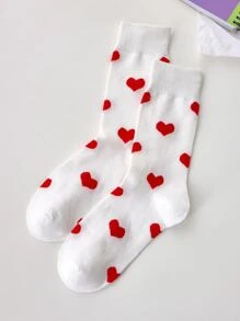 Heart Pattern Crew Socks - Multicolor - View 3