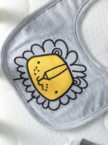 男婴夏季休闲卡通印花连体衣和短裤套装