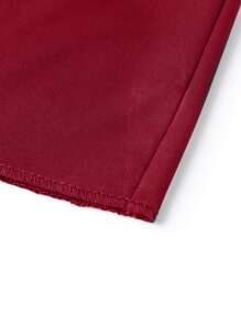 1pc Solid Hooded Costume Cape - Burgundy - View 3