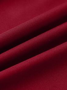 1pc Solid Hooded Costume Cape - Burgundy - View 4