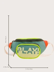 Girls Letter Graphic Colorblock Fanny Pack - Multicolor - View 3