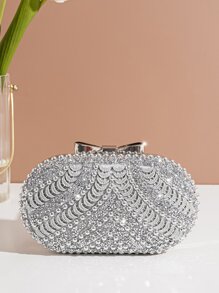 Vincy閃爍手提包，閃亮迷人，閃著亮片、華麗的珠寶，豪華、閃亮的小鑽石裝飾盒包，絕佳新娘手袋，適用於婚禮、舞會和派對的晚禮服，派對女孩和女人的晚餐包