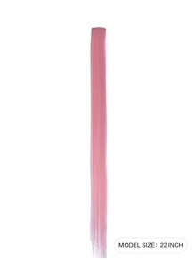 5pcs Long Straight Synthetic Hair Extension - Pink - View 2