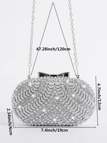 Vincy閃爍手提包，閃亮迷人，閃著亮片、華麗的珠寶，豪華、閃亮的小鑽石裝飾盒包，絕佳新娘手袋，適用於婚禮、舞會和派對的晚禮服，派對女孩和女人的晚餐包