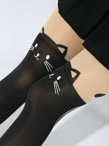 Medias con patrón de gato - Multicolor - Ver 3