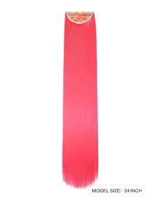 tóc dài thẳng tổng hợp - Màu Hồng  San hô - Xem 2