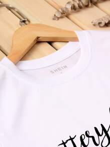 INAWLY Casual Tekst T-shirt