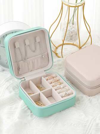 1入組綠色首飾收納盒多格家居首飾收納盒