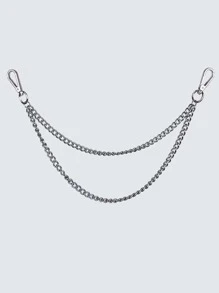 Hombres Cadena para pantalones minimalista - Plateado - Ver 2