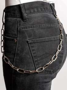 Men Minimalist Pant Chain - Silver - View 1